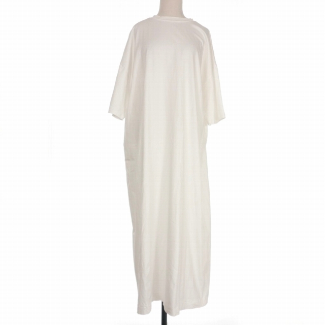 エイトン ATON オーバーサイズ ワンピース ドレス 半袖 2 ホワイト 白 OP.AG.BW.0014 レディース