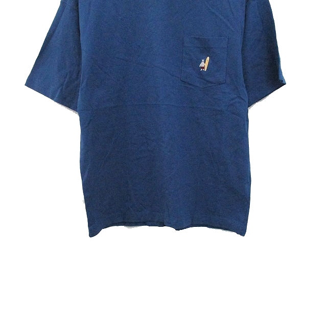 未使用品 コーエン coen タグ付き カットソー Tシャツ 半袖 コットン ワンポイント 刺繍 M ブルー 青 /KT8 メンズ_画像5
