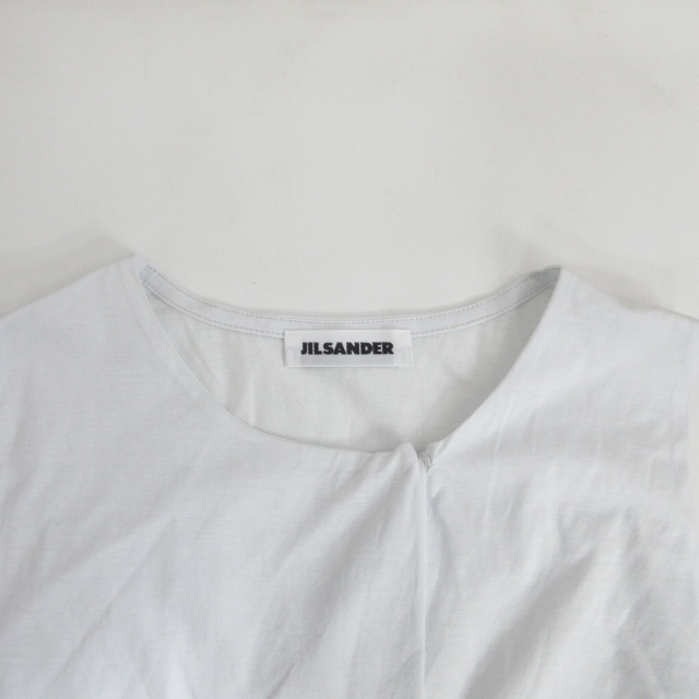 ジルサンダー JIL SANDER フロントデザインノースリーブチュニック カットソー スナップボタン ホワイト 白 Mサイズ 0126 IBO46 レディース_画像7