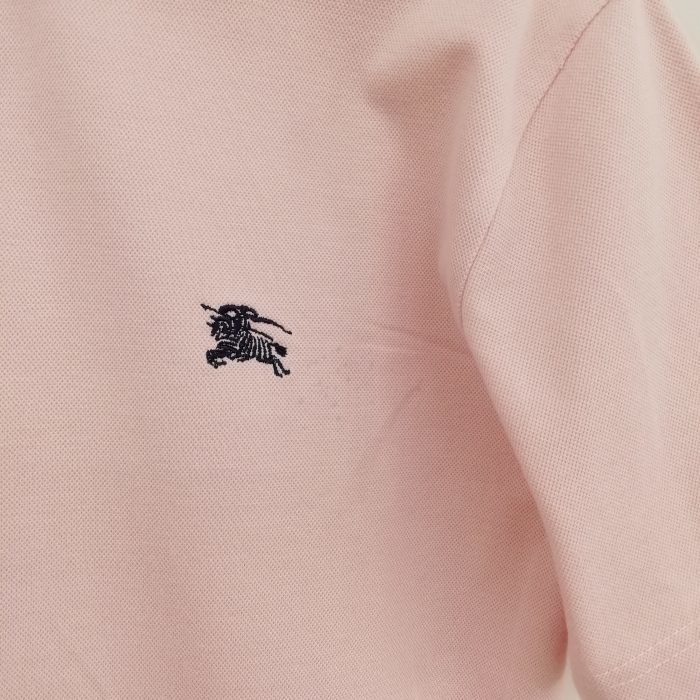 バーバリーブラックレーベル BURBERRY BLACK LABEL ポロシャツ トップス 鹿の子 半袖 3 ピンク メンズ_画像2