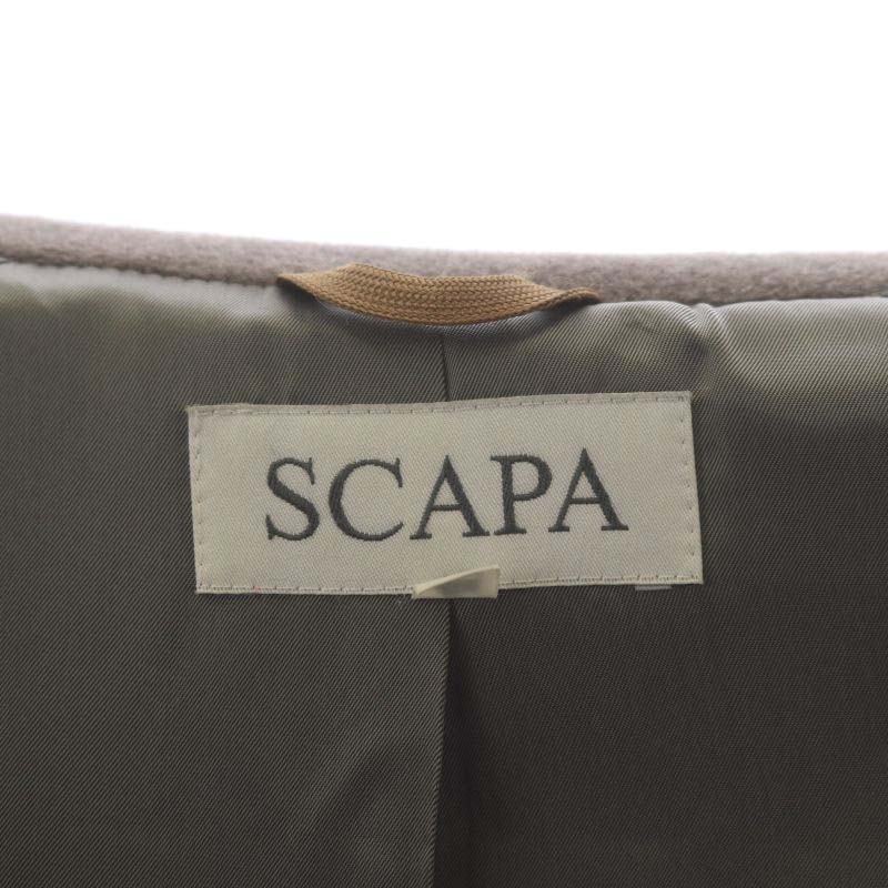  Scapa SCAPA Anne gola turn-down collar coat outer long 40 mocha gray /HS #OS lady's 