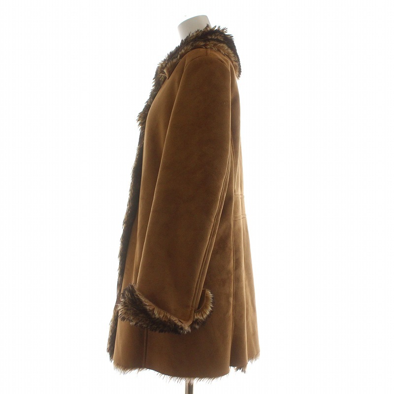 da qui perloro mouton coat fake fur middle F tea Brown /AQ #GY18 lady's 