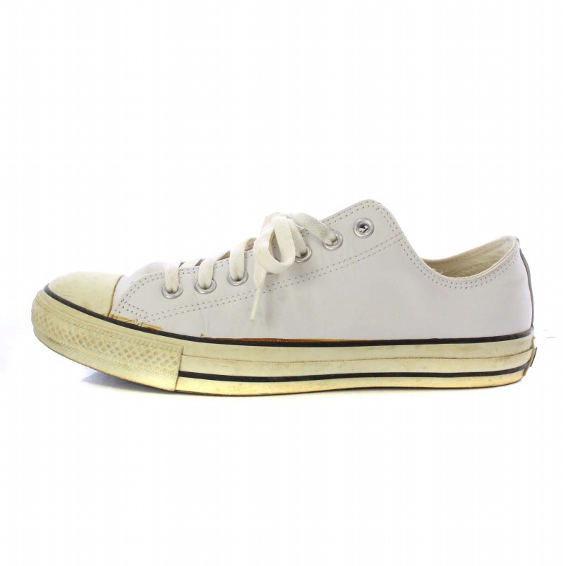 コンバース CONVERSE LEA ALL STAR OX スニーカー レザー ローカット ロゴ US9 27.5cm 白 ホワイト 1B905 /XZ ■GY18 メンズ_画像1