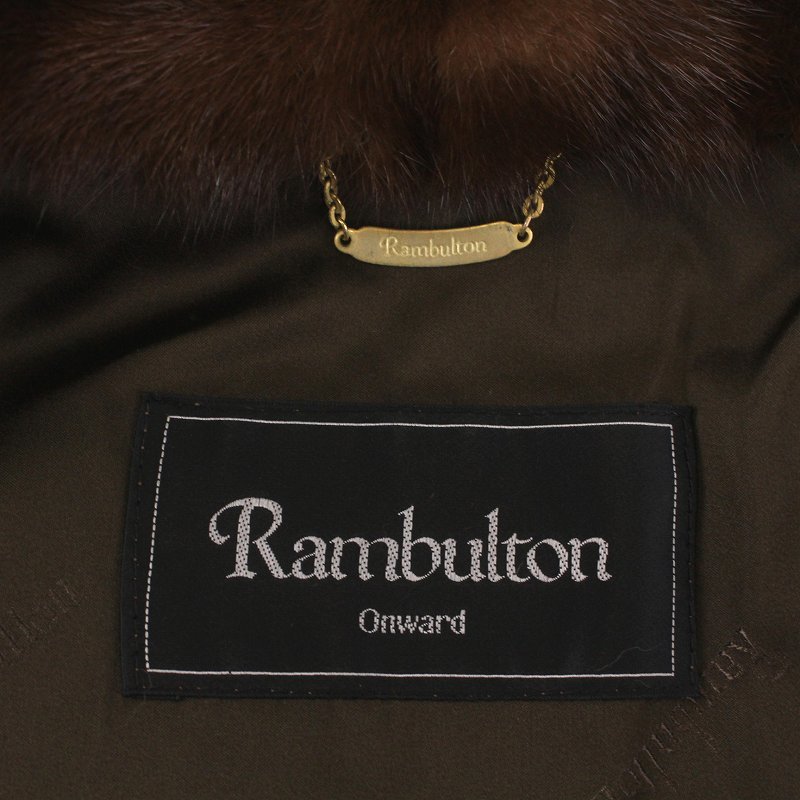 ランブルトン Rambulton ミンクファー コート 毛皮 ショート 15 XL 茶 ブラウン /AQ ■GY18 レディース_画像4