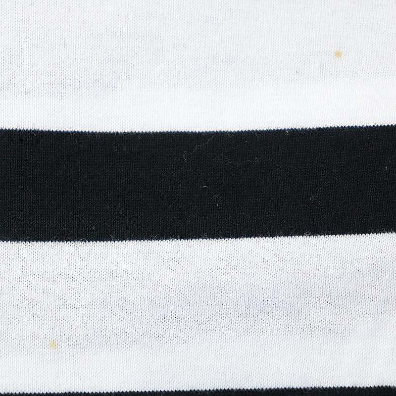 ミディウミソリッド MIDIUMISOLID Tシャツ カットソー 長袖 ドルマンスリーブ コットン ボーダー 黒 白 ホワイト ブラック レディース_画像8