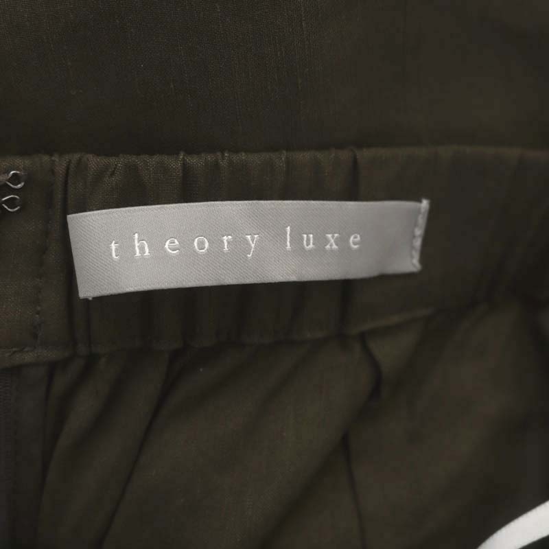 セオリーリュクス theory luxe 23SS Crisp Linen Danae ペンシルスカート ロング リネン 40 カーキ /MF ■OS レディース_画像3