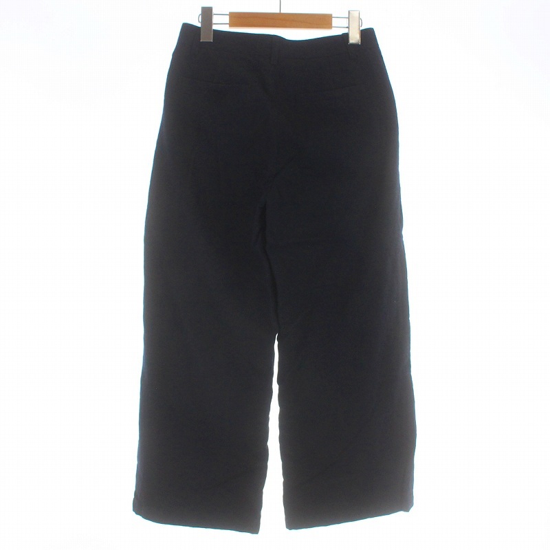  Le Minor Leminor wide pants Zip fly wool .36 S navy blue navy /KU lady's 