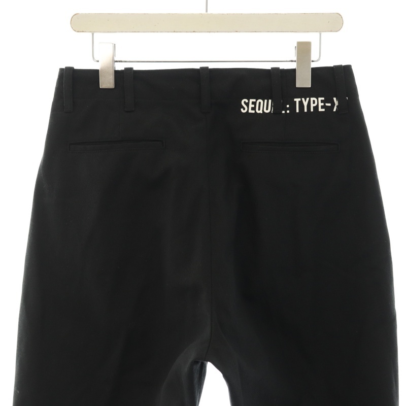 シークエル SEQUEL 22AW チノパンツ タイプXF CHINO PANTS TYPE-XF スラックス ジップフライ ロゴプリント M 黒 ブラック /YT メンズ_画像7