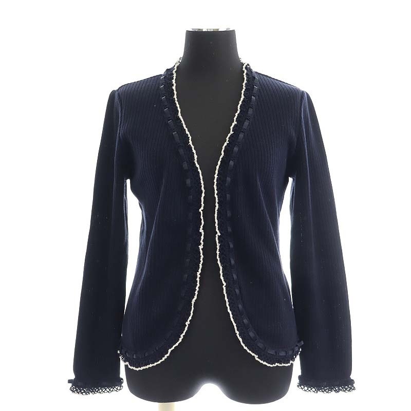  Courreges courreges cardigan 9R M navy blue navy /SY #OS lady's 