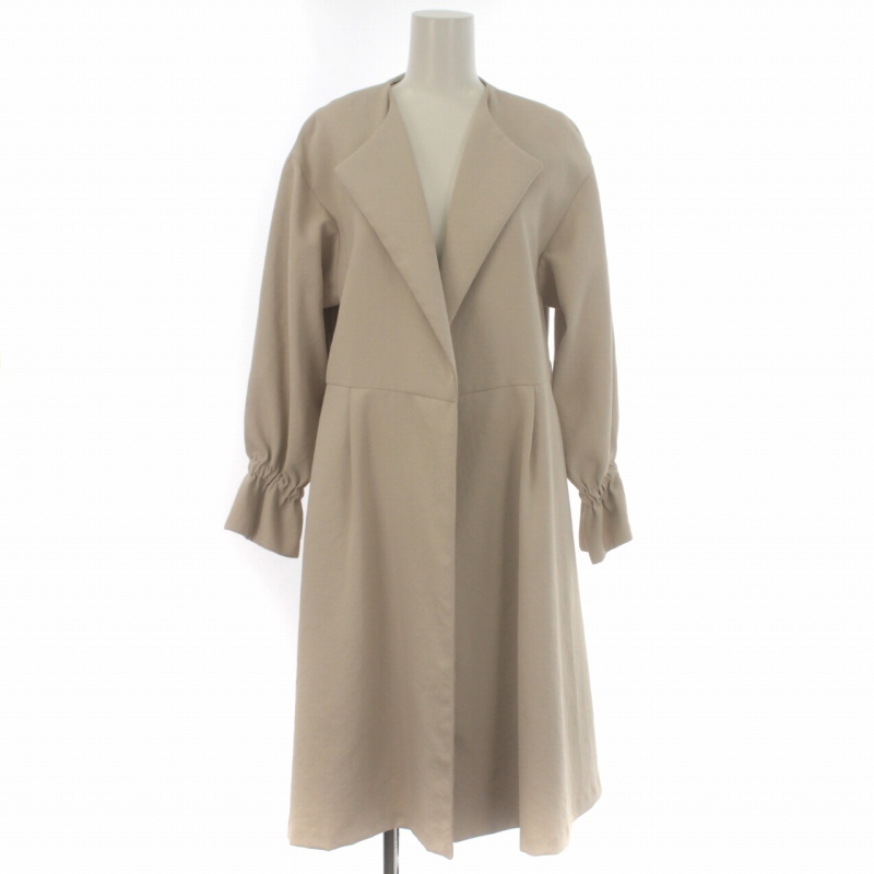 Tocca TOCCA GROS ISLET пальто no color передний открытие topa- длинный длина рукав оборка 0 S бежевый /BB женский 