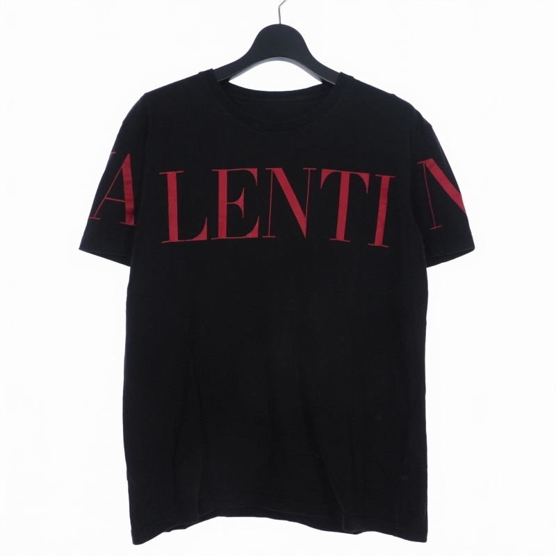 ヴァレンティノ ヴァレンチノ VALENTINO ロゴ プリント Tシャツ 半袖 クルーネック L ブラック 黒 SV3MG0385FN 国内正規 メンズ