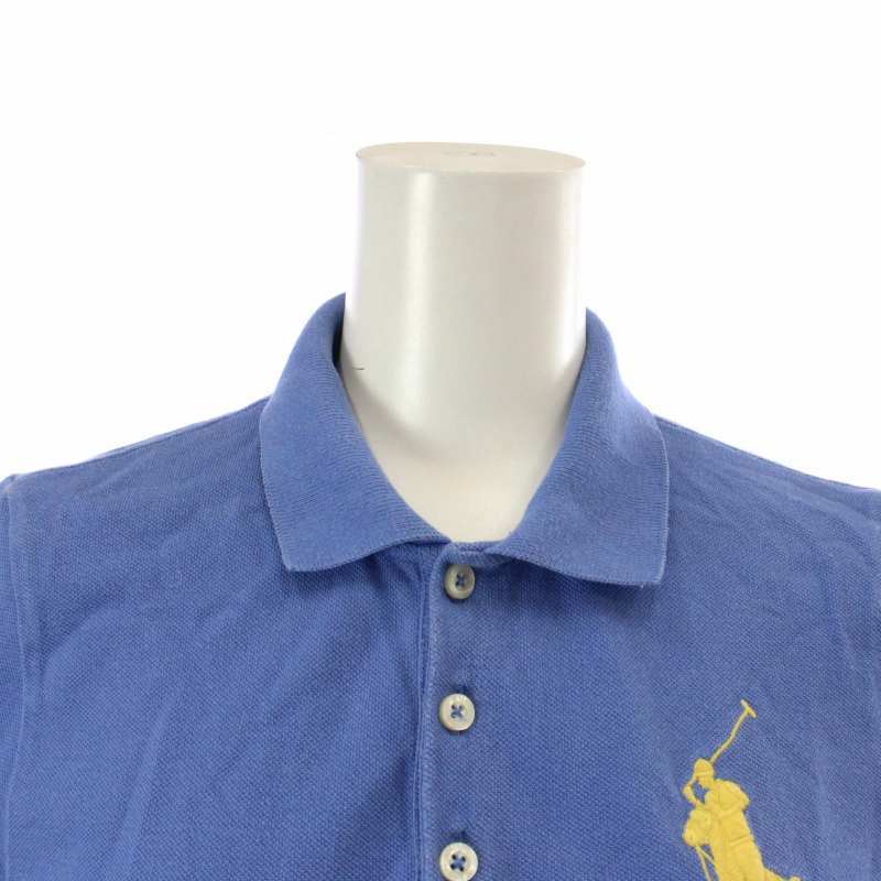 ラルフローレン RALPH LAUREN ポロシャツ 半袖 ビックポニー 刺繍 M 青 ブルー /XZ ■GY11 レディース_画像5