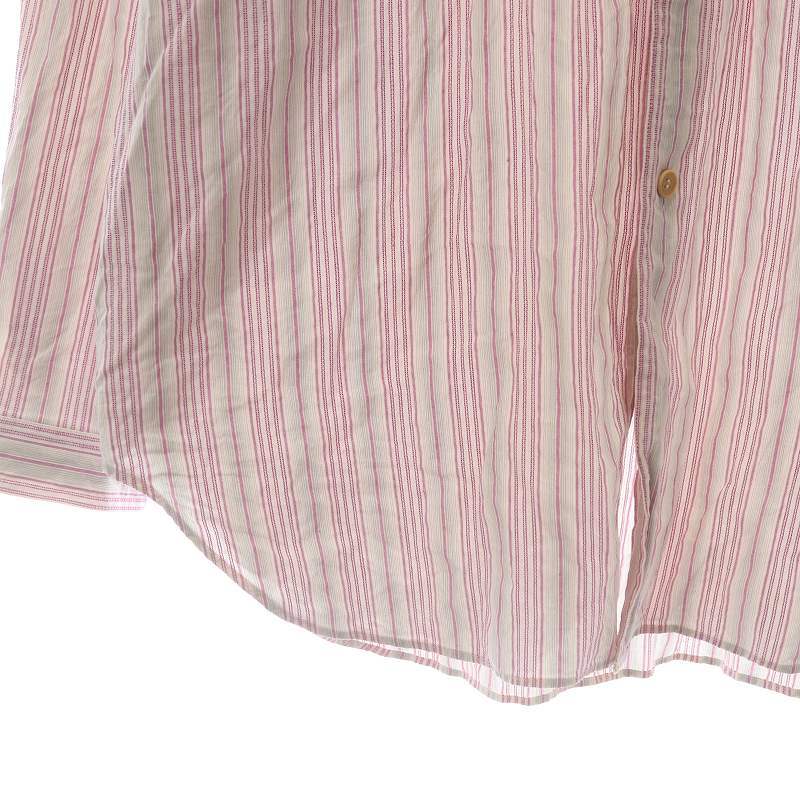 エンポリオアルマーニ EMPORIO ARMANI ワイシャツ レギュラーカラー 長袖 ストライプ L ピンク 白 ホワイト グレー /SI11 メンズ_画像6