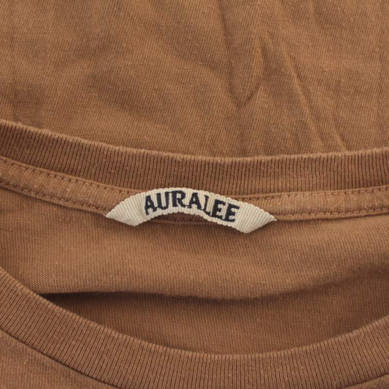 オーラリー AURALEE Seamless Crew Neck Tee Tシャツ カットソー 半袖 クルーネック 4 M 茶 ブラウン A00T01ST /BB メンズ_画像3