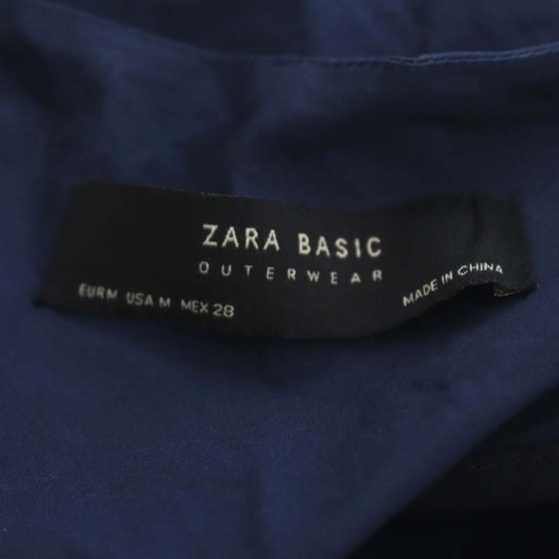 ザラ ベーシック ZARA BASIC フリンジ フレアスリーブ ノーカラージャケット M 紺 ネイビー /MF ■OS レディース_画像3