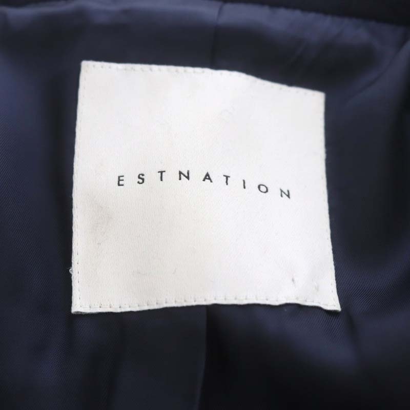 エストネーション ESTNATION ウールチェスターコート ロング 38 M 紺 ネイビー /SY ■OS レディース_画像3