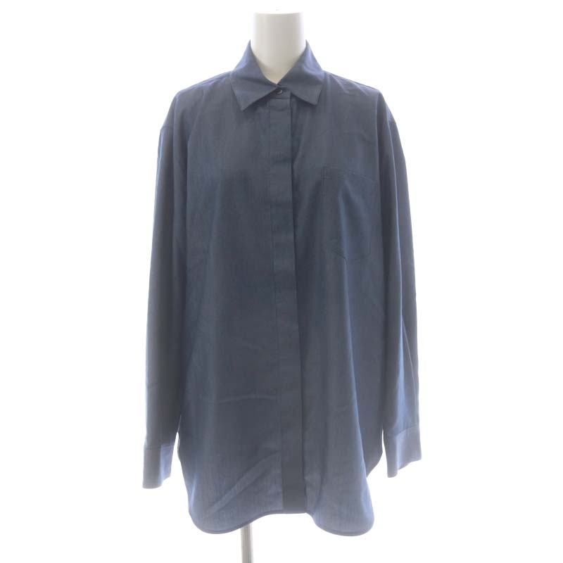 未使用品 セオリー theory 22SS LIGHT TWILL PKT SHIRT シャツ 長袖 S 紺 ネイビー /MI ■OS レディース_画像1