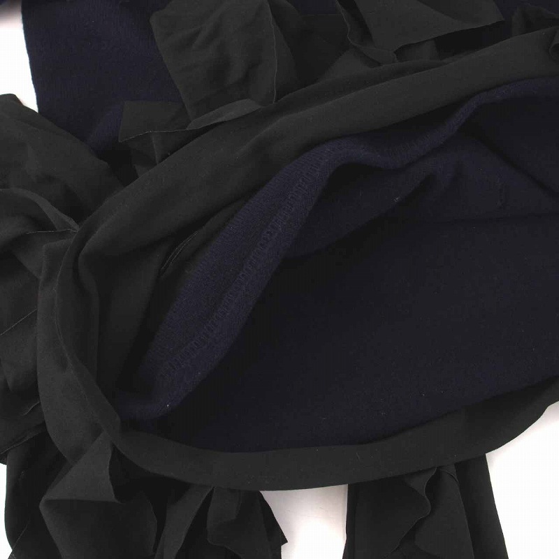コムデギャルソン COMME des GARCONS AD2013 ニット セーター 裾フリル 長袖 クルーネック XS 紺 ネイビー 黒 GL-N024 /YM レディース_画像5