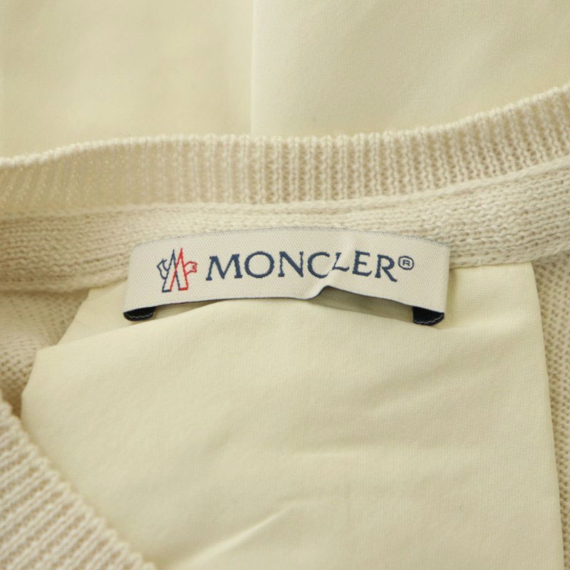 モンクレール MONCLER MAGLIONE TRICOT CARDIGAN 裾フレア カーディガン ニット 長袖 ウール XS ライトベージュ /NR ■OS レディース_画像3