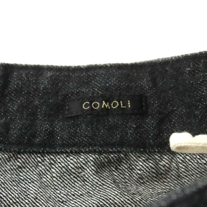 コモリ COMOLI 21AW デニムベルテッドパンツ デニムパンツ ジーンズ ジーパン ベルト付き 2 M 黒 ブラック U03-03011 /AN4 メンズ_画像3