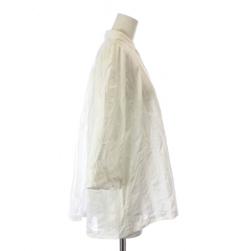  Zucca zucca blouse shirt 7 minute sleeve M white white /XZ #GY30 lady's 