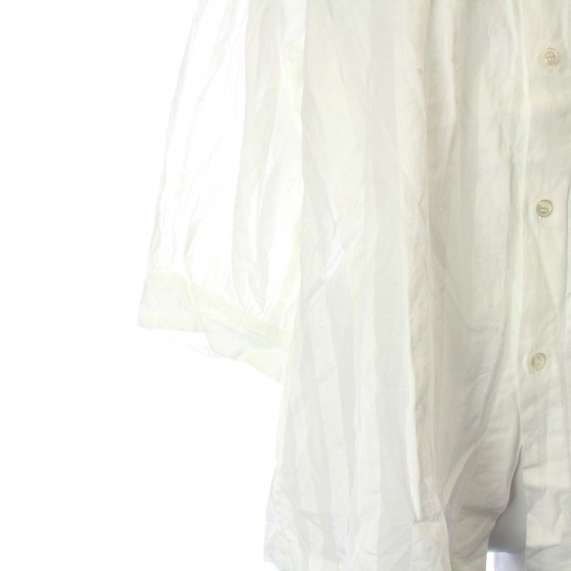  Zucca zucca blouse shirt 7 minute sleeve M white white /XZ #GY30 lady's 