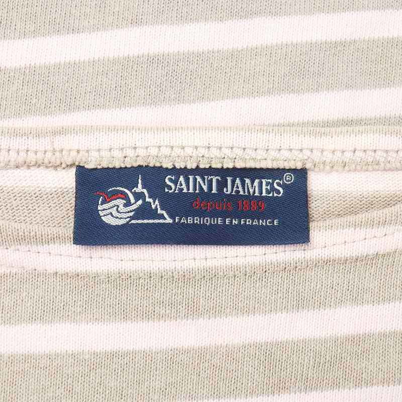 セントジェームス SAINT JAMES バスクシャツ カットソー 七分袖 ボーダー ボートネック XS ピンク ベージュ /AT24 レディース_画像4