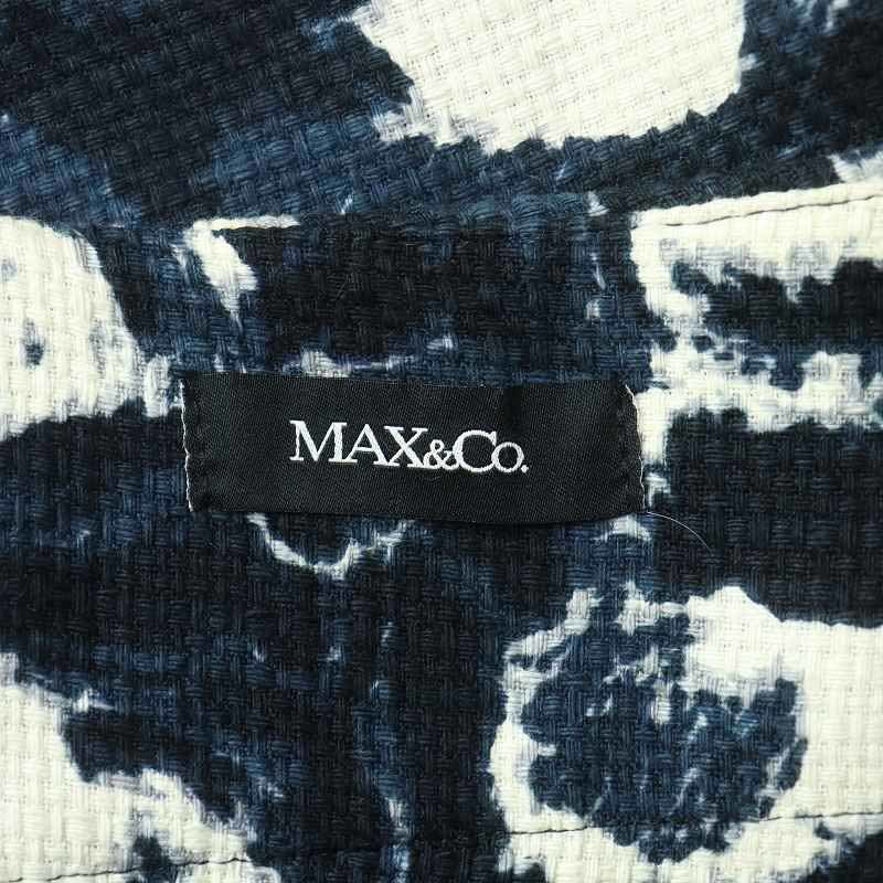  Max &ko-MAX&CO. flair skirt knee height tuck ribbon 40 M navy blue navy /AT18 lady's 