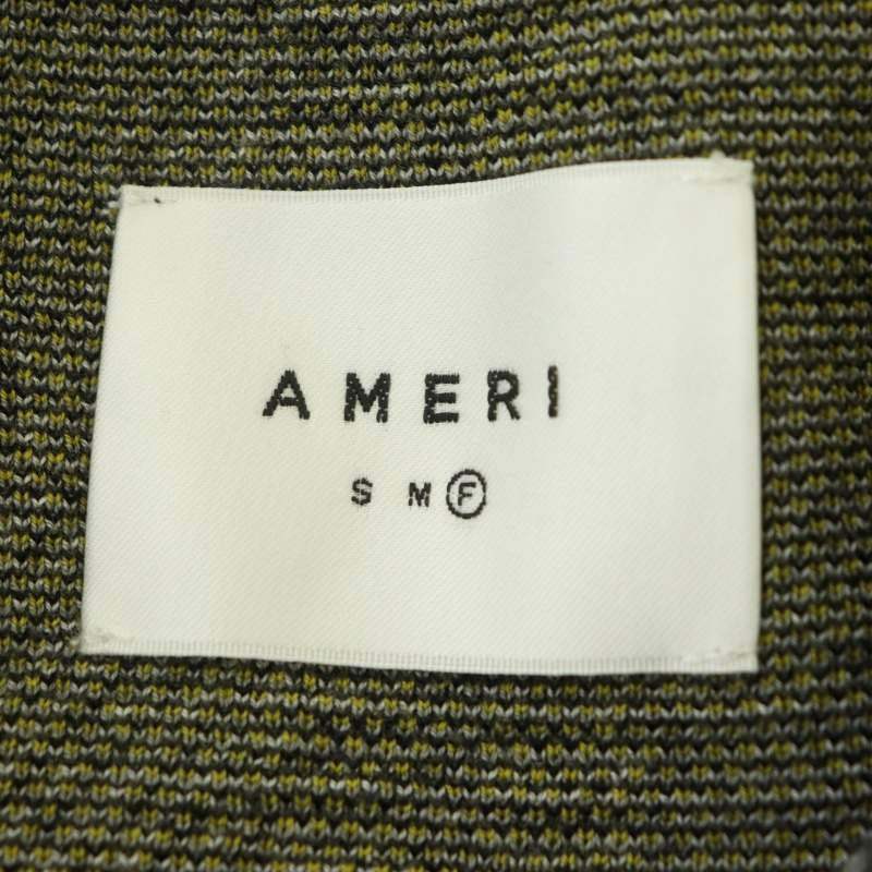 アメリヴィンテージ Ameri VINTAGE 22AWチェック柄ニット セーター 長袖 F グレー 黄色 黒 /NR ■OS レディース_画像3