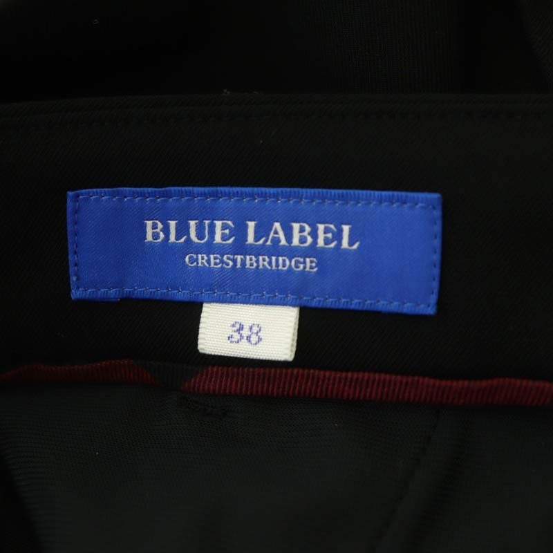 Blue Label k rest Bridge BLUE LABEL CRESTBRIDGE stretch tsu il pants tapered center Press zipper fly 38 black 