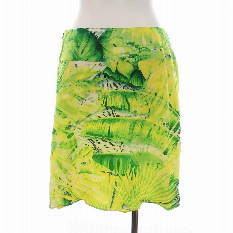  Escada ESCADA юбка Mini шелк общий рисунок 38 M зеленый зеленый желтый цвет желтый /YM женский 