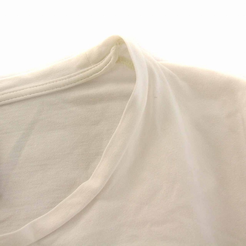 エイトン ATON SUVIN 60/2/ラウンドヘム S/S Tシャツ カットソー 半袖 2 M 白 ホワイト /YM レディース_画像5