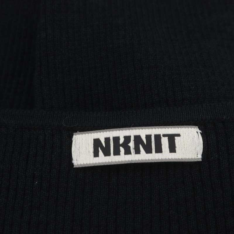 n knitted NKNIT cotton rib square knit tank top knitted tank top rib knitted no sleeve black black /DF #OS #SH lady's 