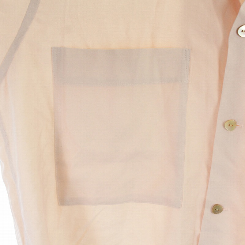 ヨーク YOKE ワイドフィットオープンカラーシャツ WIDE FIT OPEN COLLAR SHIRTS カジュアル 半袖 3 L ピンクベージュ /SI12 メンズ_画像4