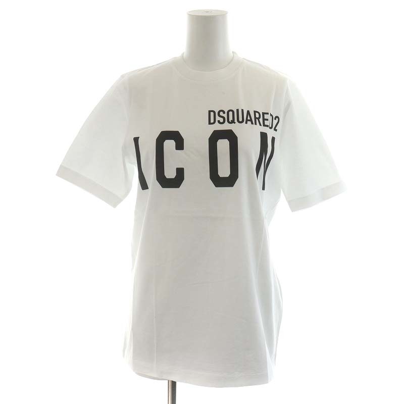 未使用品 ディースクエアード DSQUARED2 Tシャツ カットソー 半袖 ロゴ S 白 ホワイト /AN30 ■GY29 レディース