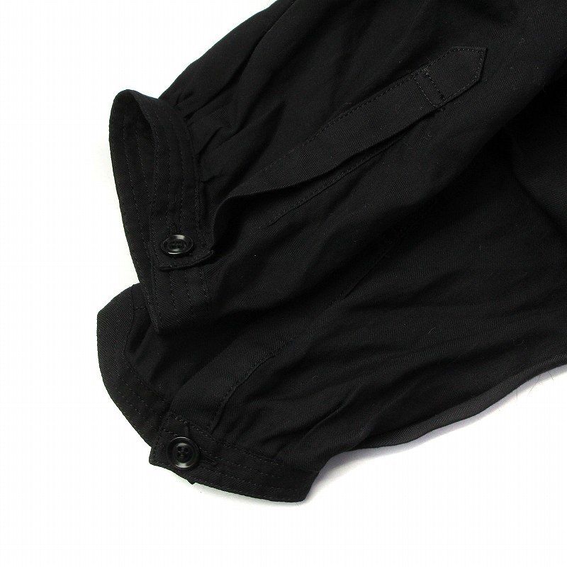 サイト s'yte 18SS スタンドカラー テンセル ロング シャツ オーバーサイズ 3 L 黒 ブラック /KW ■GY18 メンズの画像6