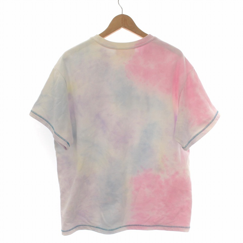 ベイピー BAPY BY A BATHING APE アベイシングエイプ TIE DYE LOGO TEE Tシャツ カットソー ロゴ 総柄 XS ピンク BPYTETE1197XI_画像2