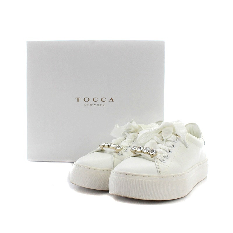 トッカ TOCCA 21SS BIJOUX SNEAKERS スニーカー レザー 37 24cm 白 ホワイト /AK29 レディース_画像7