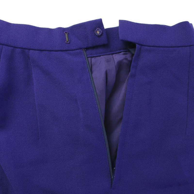 LAPINE BLANCHE スーツ セットアップ テーラードジャケット シングル 1B 肩パッド タイトスカート ひざ丈 ウール 9 M 紫_画像8