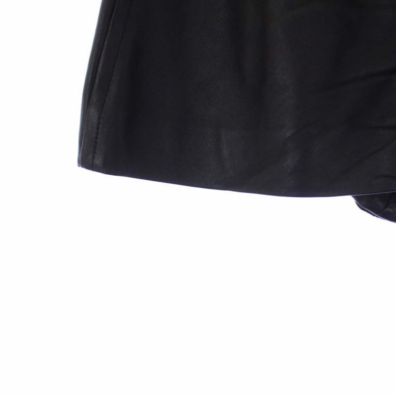 クリスチャンディオール Christian Dior ラムレザー CDバックル ラップショートパンツ ゴールド金具 F34 S 黒 ブラック 045P45AL015_画像6