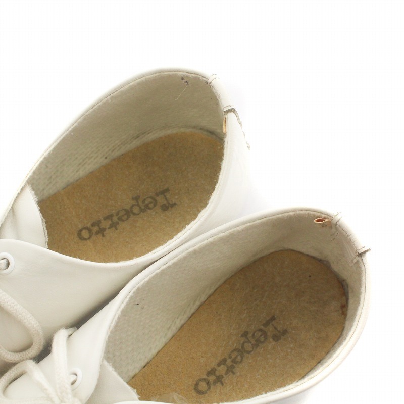 レペット Repetto バレエシューズ スニーカー フラット レースアップ レザー 37 23.5cm 白 ホワイト ■GY03 /MQ レディース_画像4