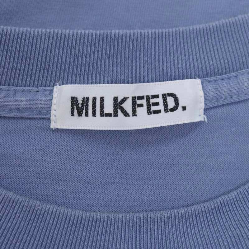 ミルクフェド MILKFED. LINE HEART WIDE L/S TEE カットソー Tシャツ 長袖 ロゴ ONE SIZE 水色 白 ライトブルー ホワイト レディース_画像3