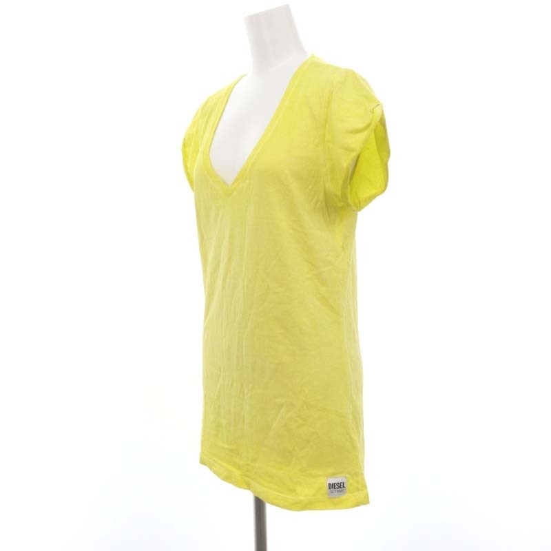 ディーゼル DIESEL Vネック Tシャツ カットソー 半袖 コットン 黄色 イエロー /CX ■OS レディース_画像4