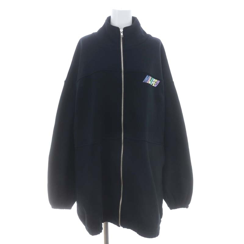 ミルクフェド MILKFED. FULL ZIP SWEATSHIRTジップアップジャケット スウェット ONE SIZE 黒 ブラック_画像1