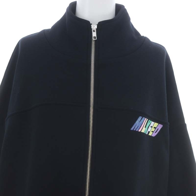 ミルクフェド MILKFED. FULL ZIP SWEATSHIRTジップアップジャケット スウェット ONE SIZE 黒 ブラック_画像4