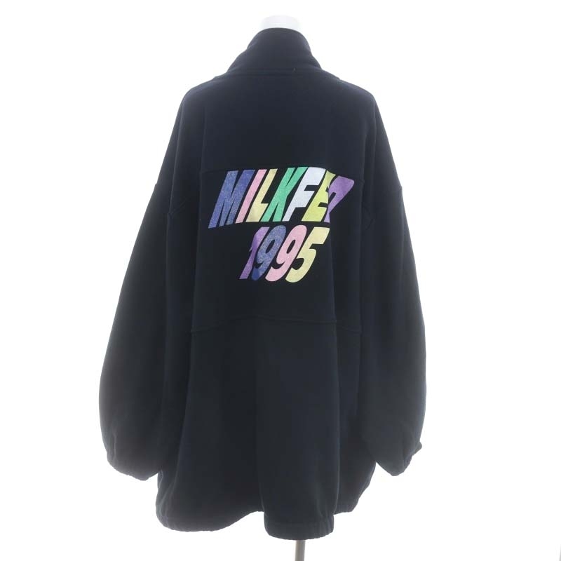 ミルクフェド MILKFED. FULL ZIP SWEATSHIRTジップアップジャケット スウェット ONE SIZE 黒 ブラック_画像2