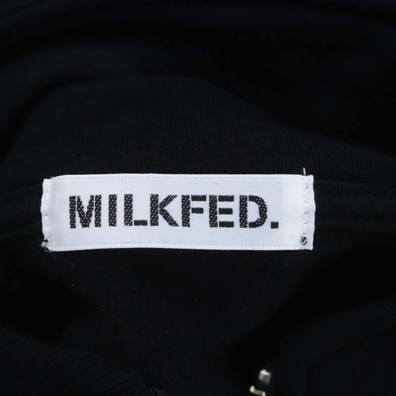 ミルクフェド MILKFED. FULL ZIP SWEATSHIRTジップアップジャケット スウェット ONE SIZE 黒 ブラック_画像3