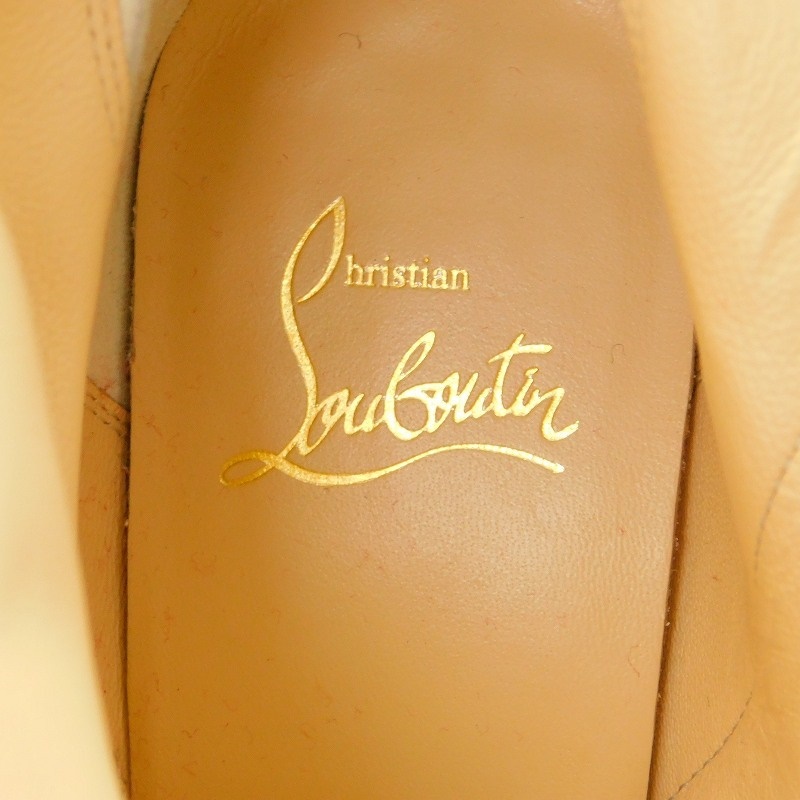 クリスチャンルブタン Christian louboutin ブーツ ショート ピンヒール ポインテッドトゥ スタッズ スエード 38 25cm グレー_画像5