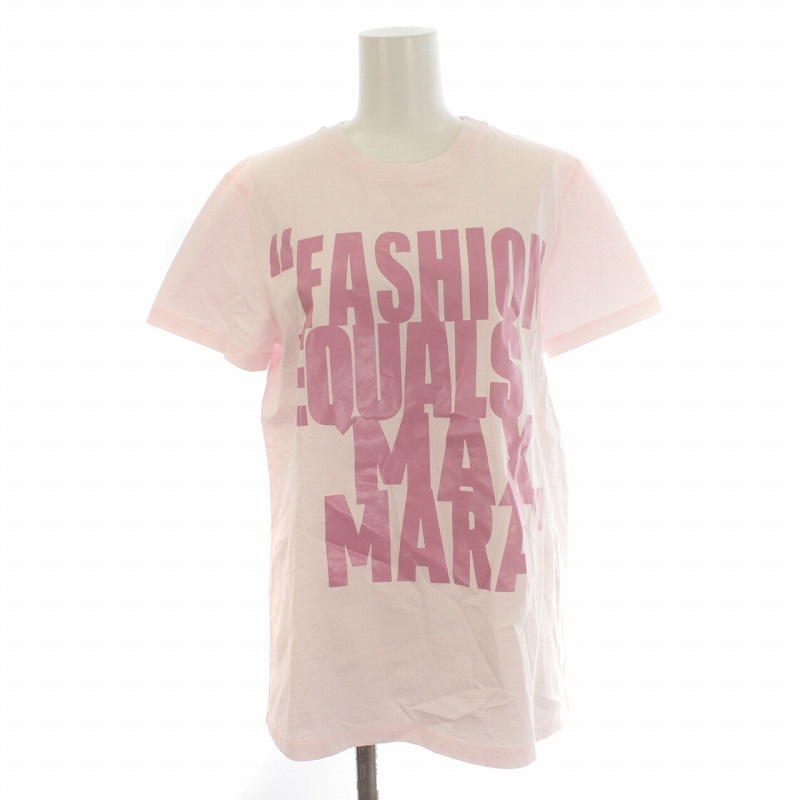 マックスマーラ MAX MARA 白タグ 22SS GERAD Tシャツ カットソー 半袖 クルーネック ロゴ ピンク /IR ■GY19 レディース