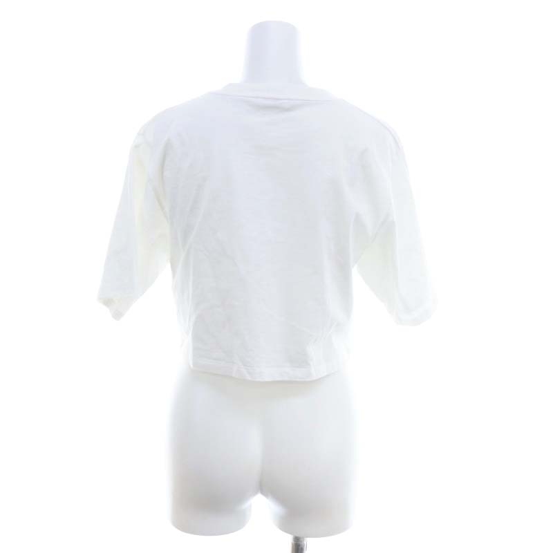 セリーヌ CELINE Tシャツ カットソー クロップド ショート丈 半袖 コットンジャージー XS 白 黒 2X761671Q.01EA レディース_画像2